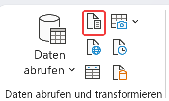 Das Icon 'Aus Text' im Menuband Daten