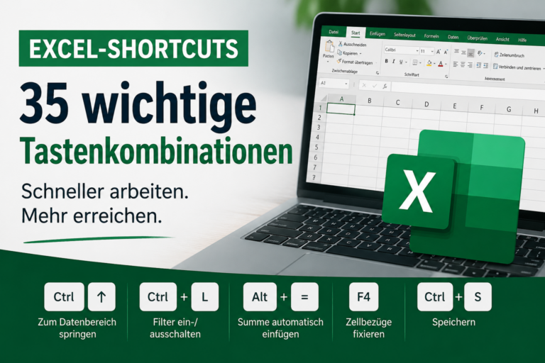 35 wichtige Shortcuts in Excel.